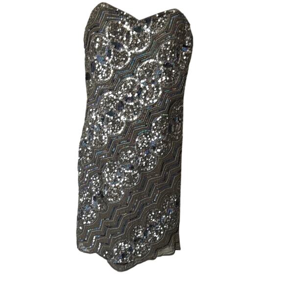 Scala Gray Strapless Sheath Cocktail Dress - Picture 1 of 1